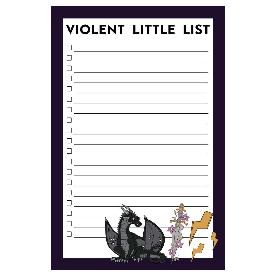 "Violent Little List" Notepad