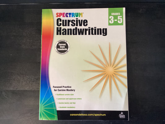 SPECTRUM CURSIVE HANDWRITING G,SPECTRUM