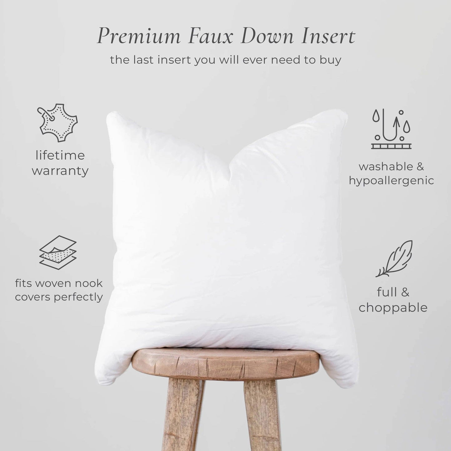 Premium Faux Down Insert (8 Sizes Available)